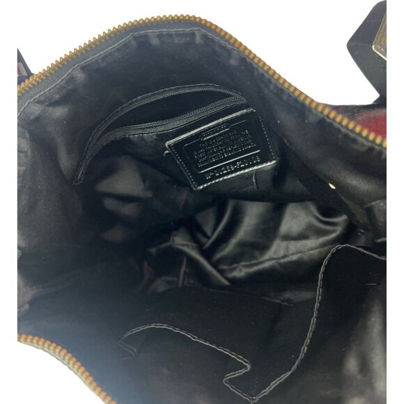 Coach Daisy Patent Leather Gloss Shoulder Bag Black Gold Zip Pendant - Picture 8 of 15